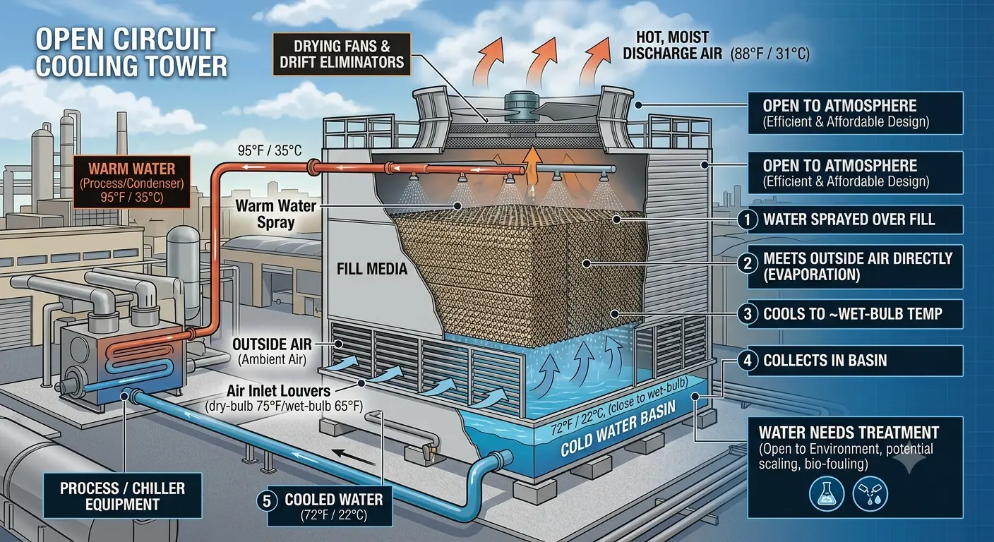 open circuit cooling tower working process
